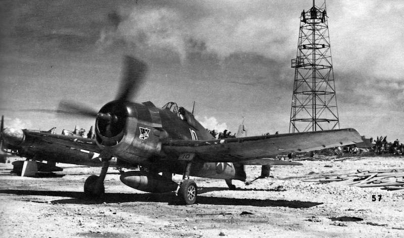World War II fighter aircraft with a running engine
(Source: Abandoned & Little-Known Airfields (http://www.airfields-freeman.com/index.htm))