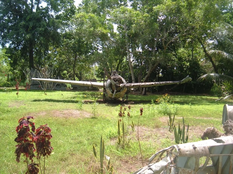 Wreck of a World War II fighter aircraft (Source: Island Culture Archival Support (https://islandculturearchivalsupport.wordpress.com/2012/04/15/that-curious-cult-in-vanuatu/), a nonprofit organization preserving the heritage of the Pacific Islands)